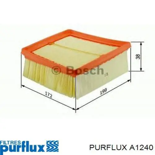 A1240 Purflux Воздушный фильтр двигателя