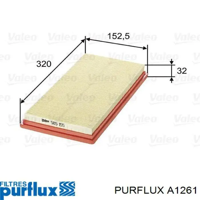 Элемент воздушного фильтра Purflux A1261 цена, от 7.36 USD