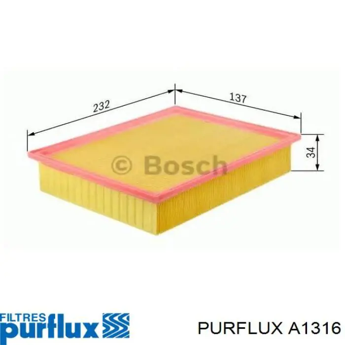 Купить A1316 Purflux Автомобильный фильтр воздуха