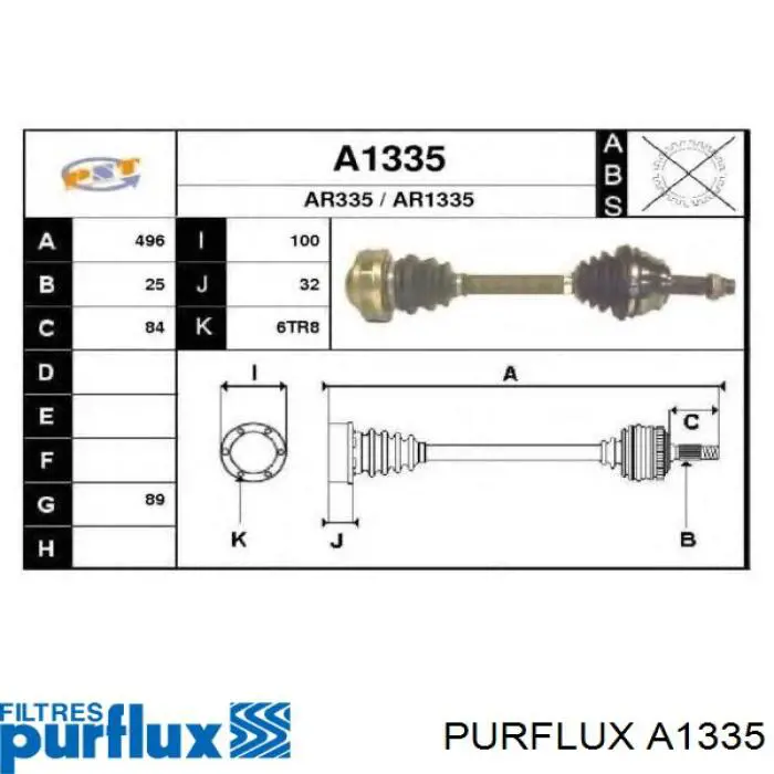 Элемент воздушного фильтра Purflux A1335 цена, от 9.92 USD