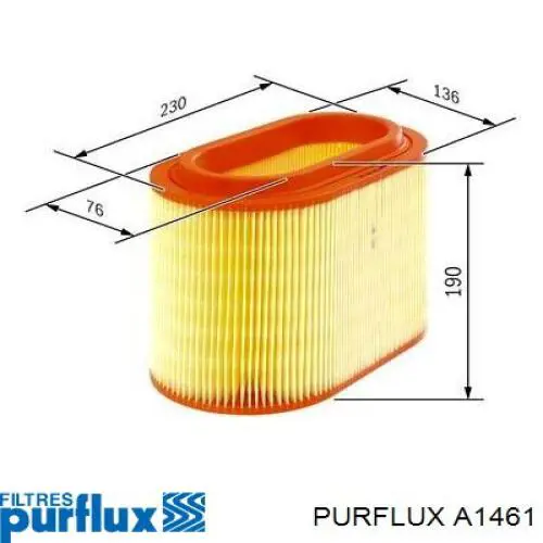 Filtro de aire A1461 Purflux