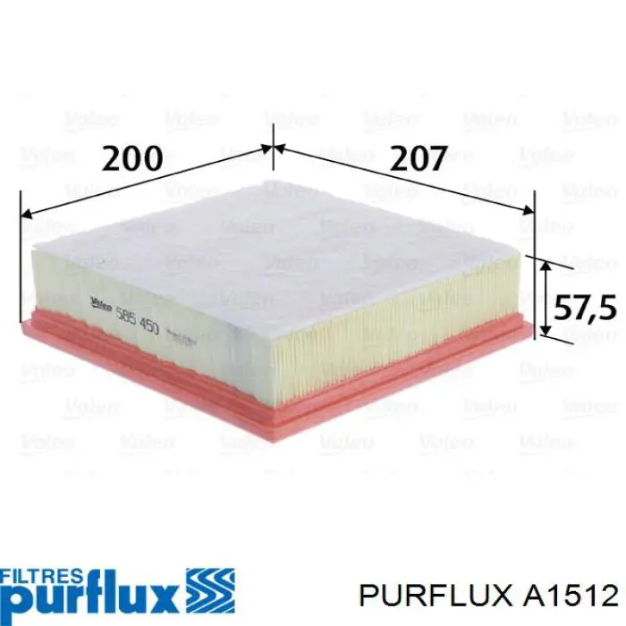 Купить A1512 Purflux Автомобильный фильтр воздуха