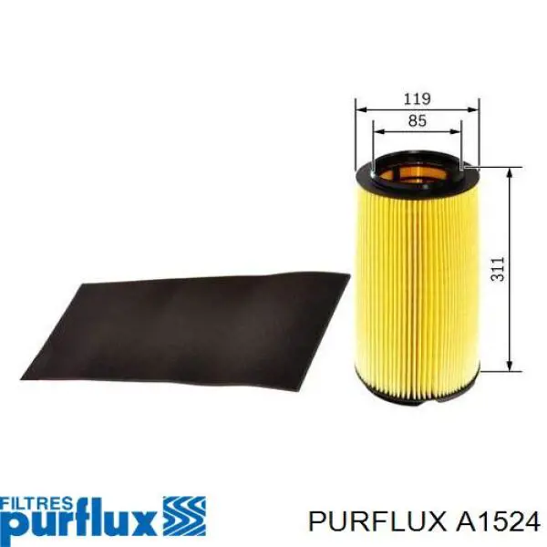 Элемент воздушного фильтра Purflux A1524 цена, от 20.82 USD