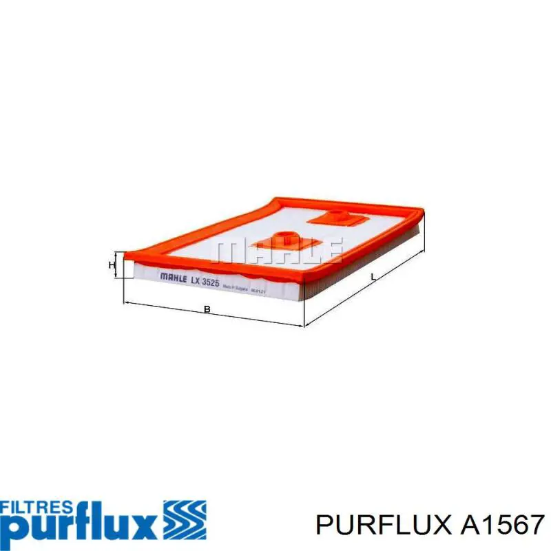 A1567 Purflux Воздушный фильтр двигателя
