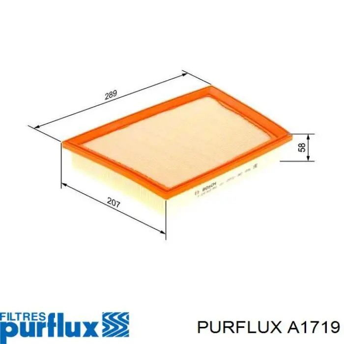 A1719 Purflux Воздушный фильтр двигателя