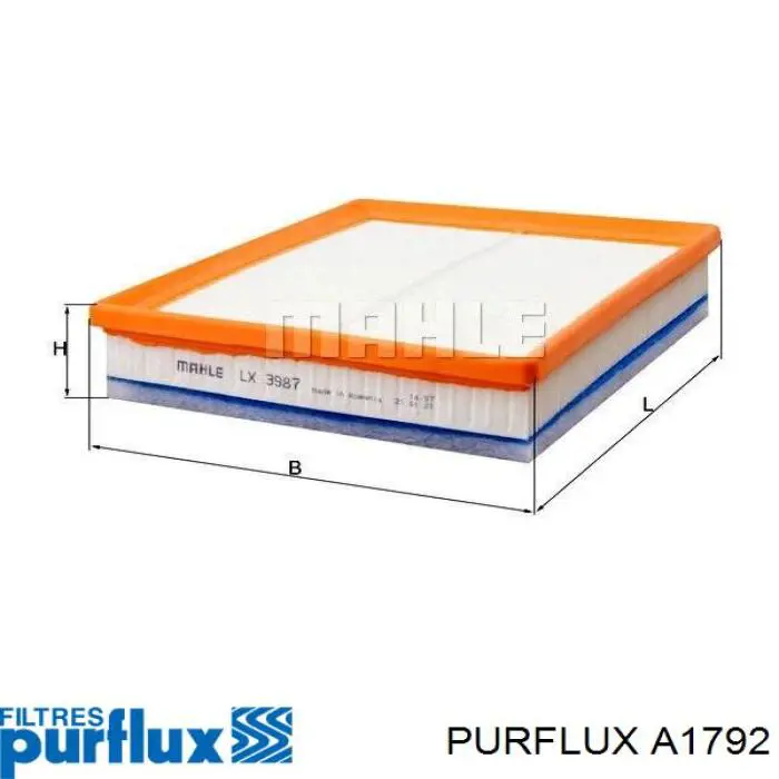 A1792 Purflux Воздушный фильтр двигателя