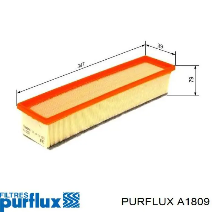 A1809 Purflux Воздушный фильтр двигателя