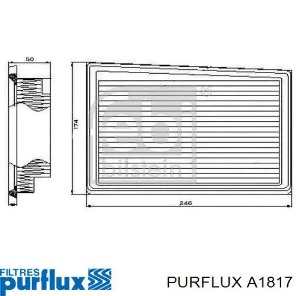 Купить A1817 Purflux Автомобильный фильтр воздуха