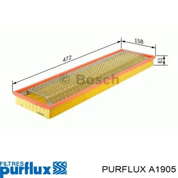 A1905 Purflux Воздушный фильтр двигателя