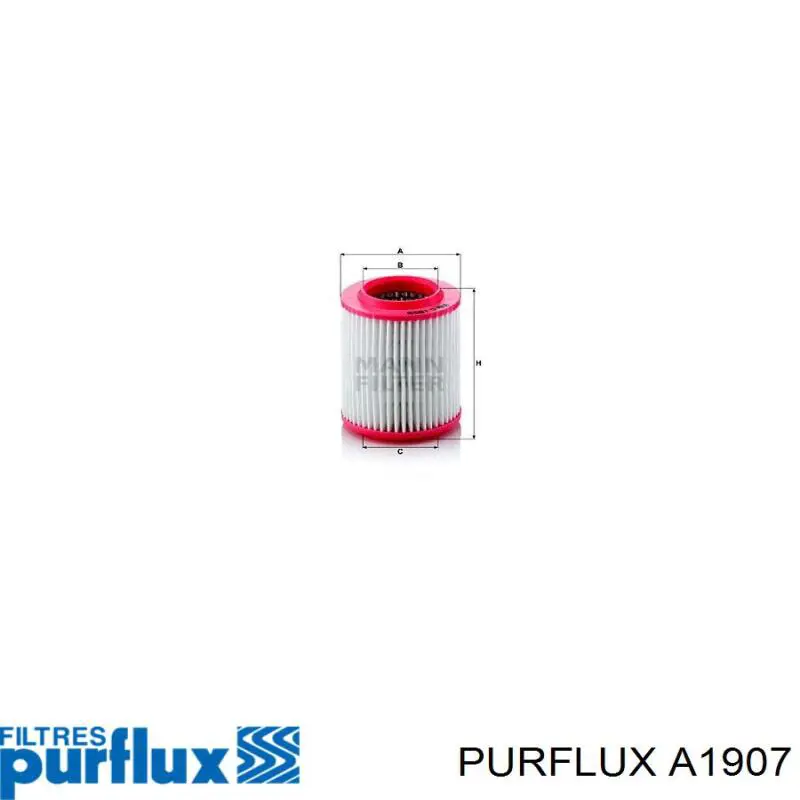 A1907 Purflux Воздушный фильтр двигателя