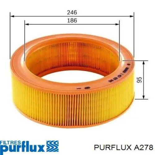 A278 Purflux Воздушный фильтр двигателя