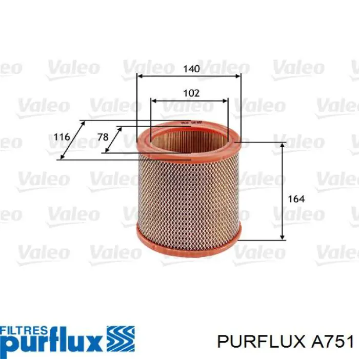 Воздушный фильтр A751 Purflux