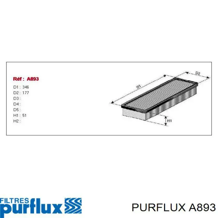 Filtro de aire A893 Purflux