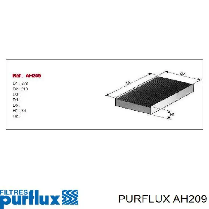 AH209 Purflux Внутрисалонный фильтр