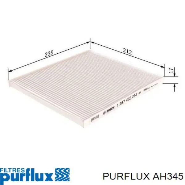 Купить AH345 Purflux Фильтр салона угольный