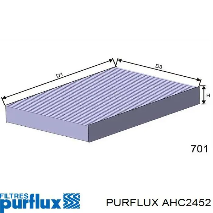Купить AHC2452 Purflux Фильтр салона угольный