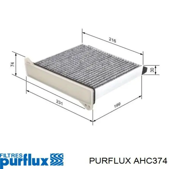 Купить AHC374 Purflux Фильтр салона угольный