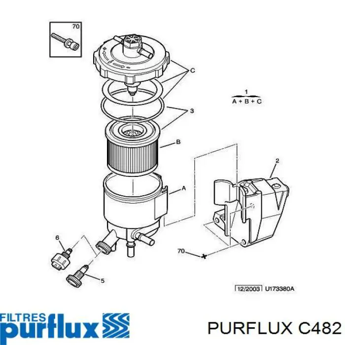 Фильтр топливный Purflux C482