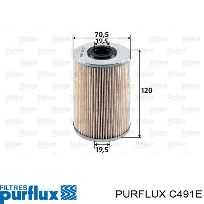 Фильтр тонкой очистки топлива Purflux C491E цена, от 8.93 USD