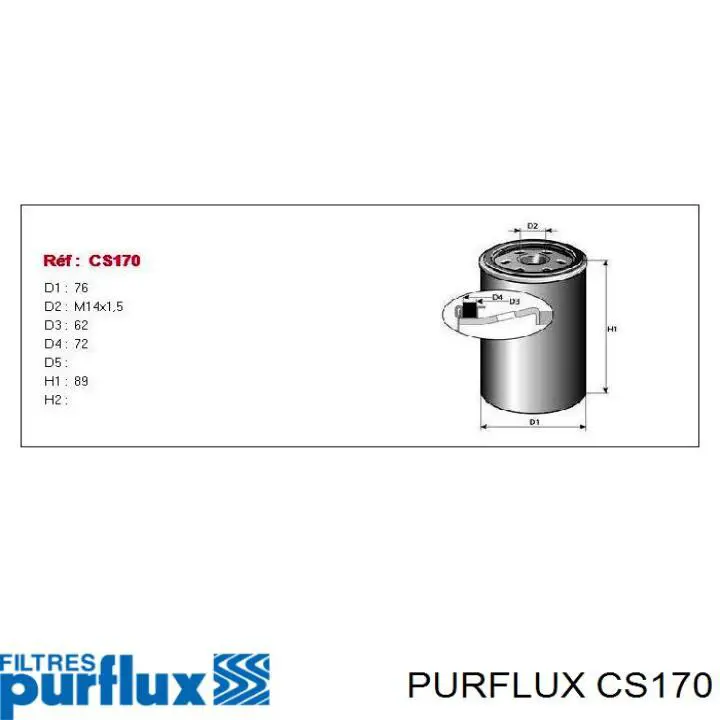 Купить CS170 Purflux Фильтр-отстойник топлива грубой очистки