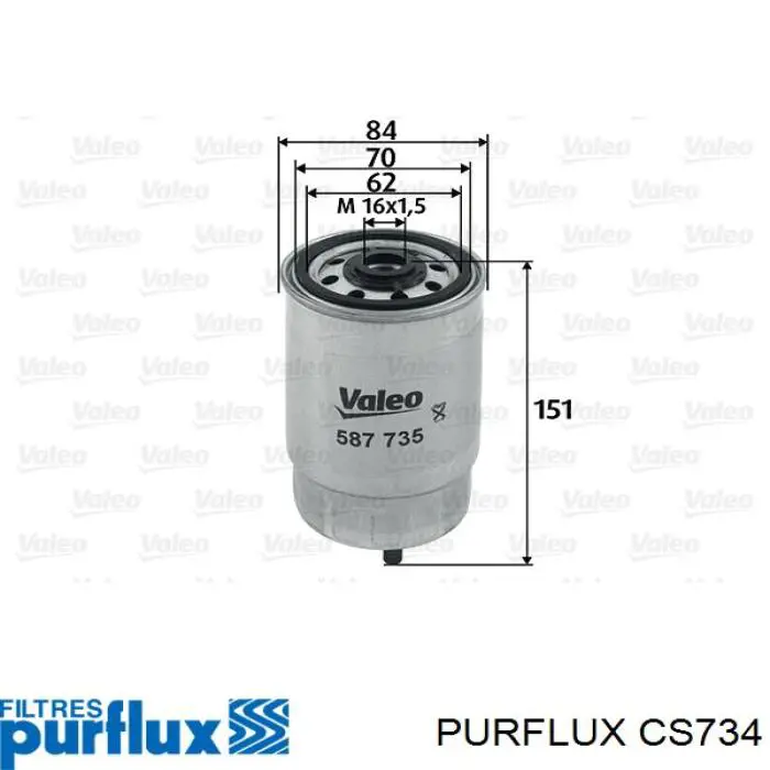CS734 Purflux Фильтр топлива