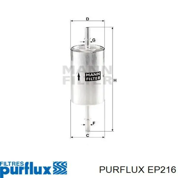 Фильтр тонкой очистки топлива Purflux EP216 цена, от 10.19 USD