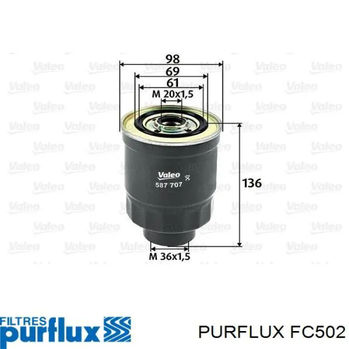 Купить FC502 Purflux Крышка корпуса топливного фильтра