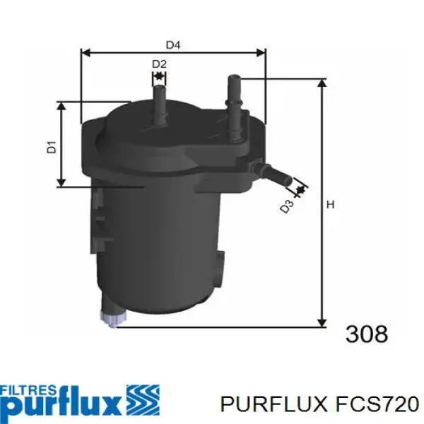 Фильтр тонкой очистки топлива Purflux FCS720 цена, от 27.58 USD