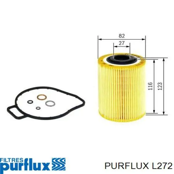 L272 Purflux Масляный фильтр двигателя