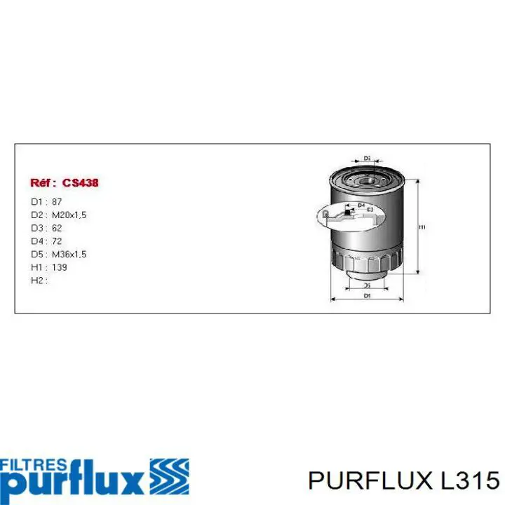 Купить L315 Purflux Фильтр центробежный очистки масла