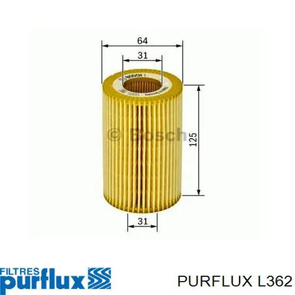 L362 Purflux Масляный фильтр двигателя