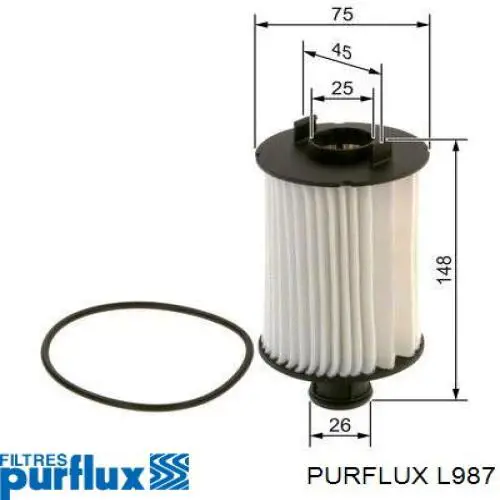 Масляный фильтр L987 Purflux