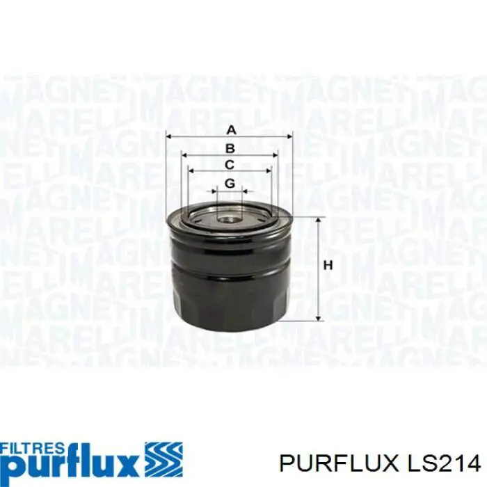 Масляный фильтр LS214 Purflux