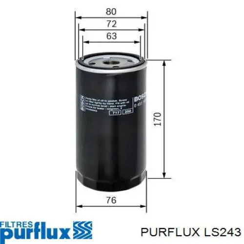 Фильтр очистки масла центробежный Purflux LS243 цена, от 9.89 USD
