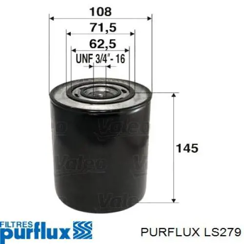 LS279 Purflux масляный фильтр