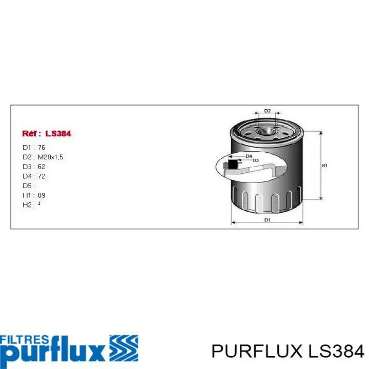 Масляный фильтр LS384 Purflux