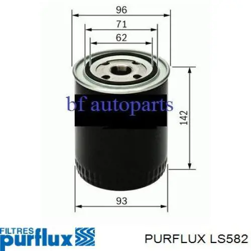 LS582 Purflux Масляный фильтр двигателя