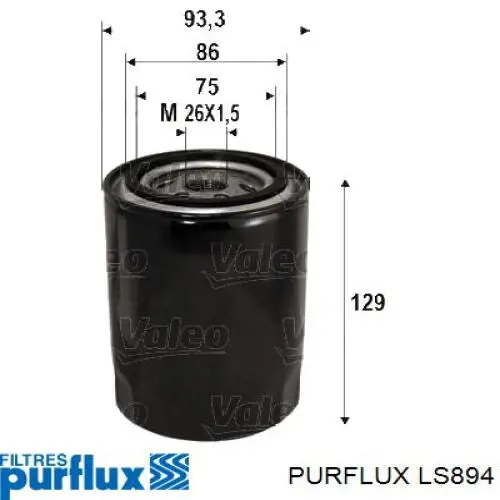 Filtro de aceite LS894 Purflux