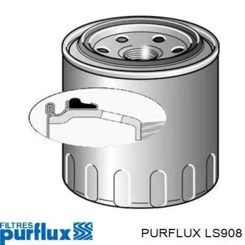 LS908 PURFLUX Filtro de aceite original y equivalente