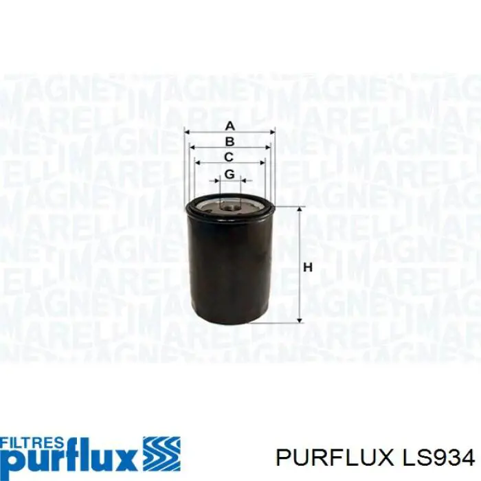 Filtro de aceite LS934 Purflux