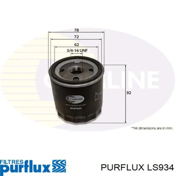 Купить LS934 Purflux Фильтр центробежный очистки масла