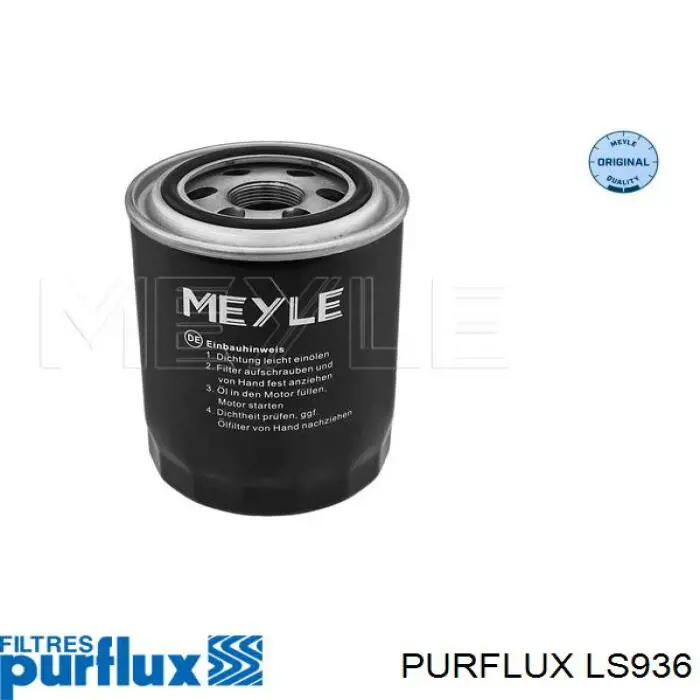 LS936 PURFLUX Filtro de aceite original y equivalente