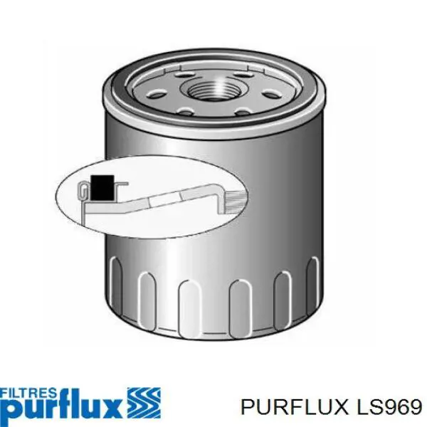 LS969 Purflux Масляный фильтр двигателя