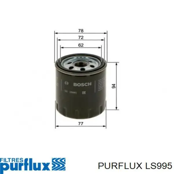 Фильтр очистки масла центробежный Purflux LS995 цена, от 9.53 USD