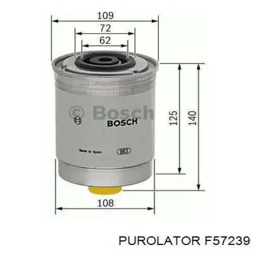 F57239 Purolator топливный фильтр