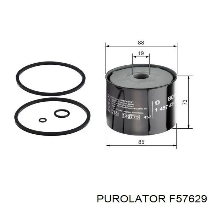 Топливный фильтр F57629 Purolator