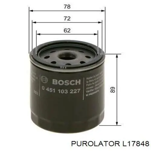 Фильтр очистки масла центробежный Purolator L17848 цена, от 8.74 USD