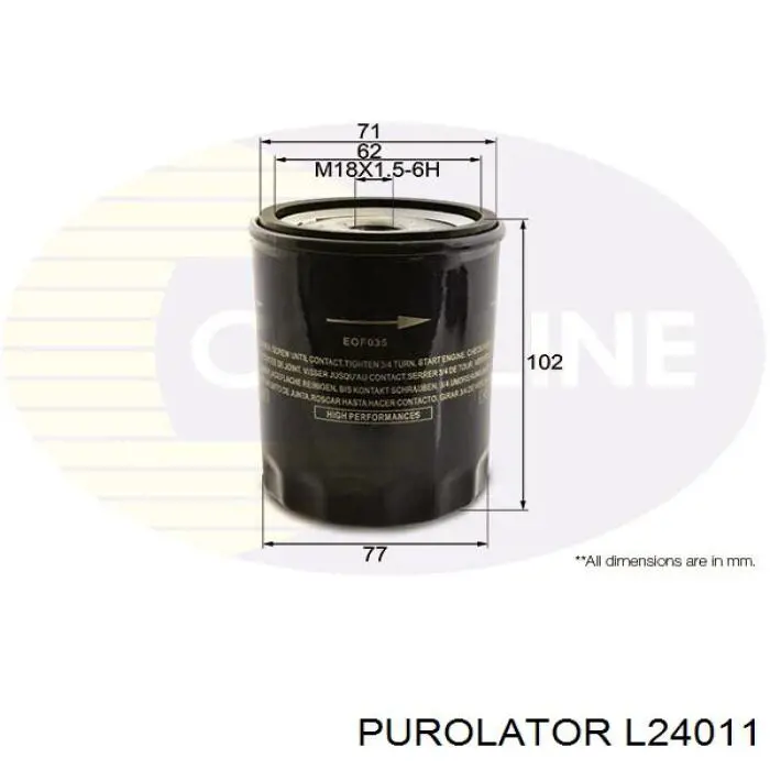 Масляный фильтр L24011 Purolator