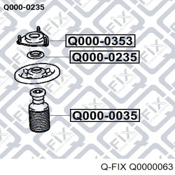 Подшипник опорный амортизатора переднего Q0000063 Q-fix