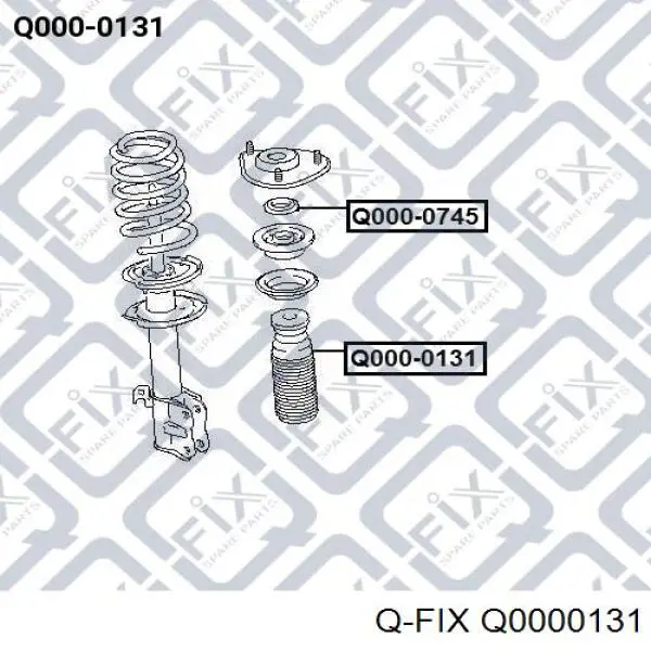 Буфер (отбойник) амортизатора переднего + пыльник Q0000131 Q-fix